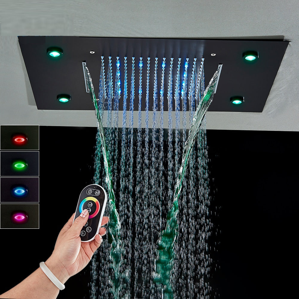 MAXODUZ Smart LED Ceiling Waterfall Shower Mixer