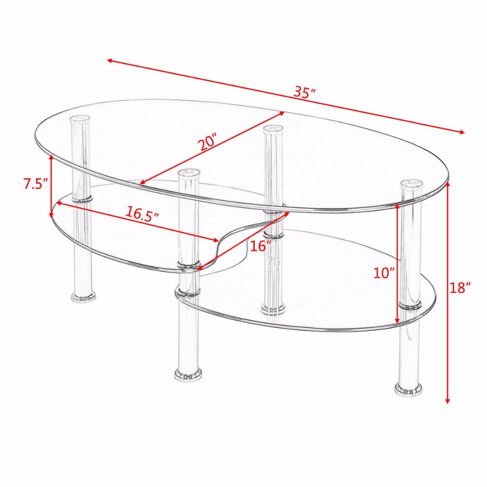 DENISE Glass Coffee Table