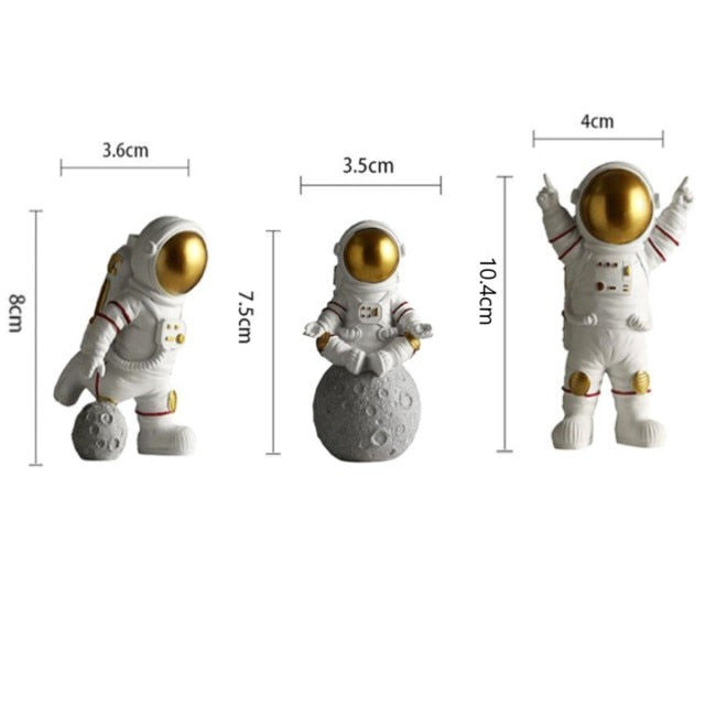 Astronaut Resin Statue Set