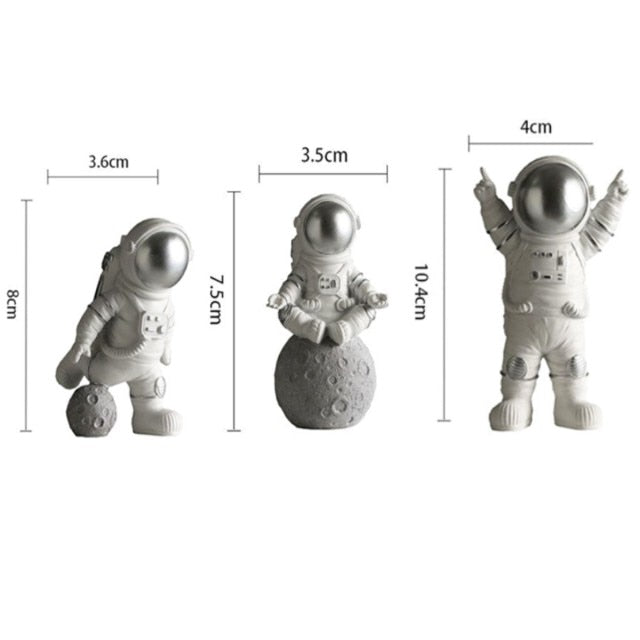 Astronaut Resin Statue Set