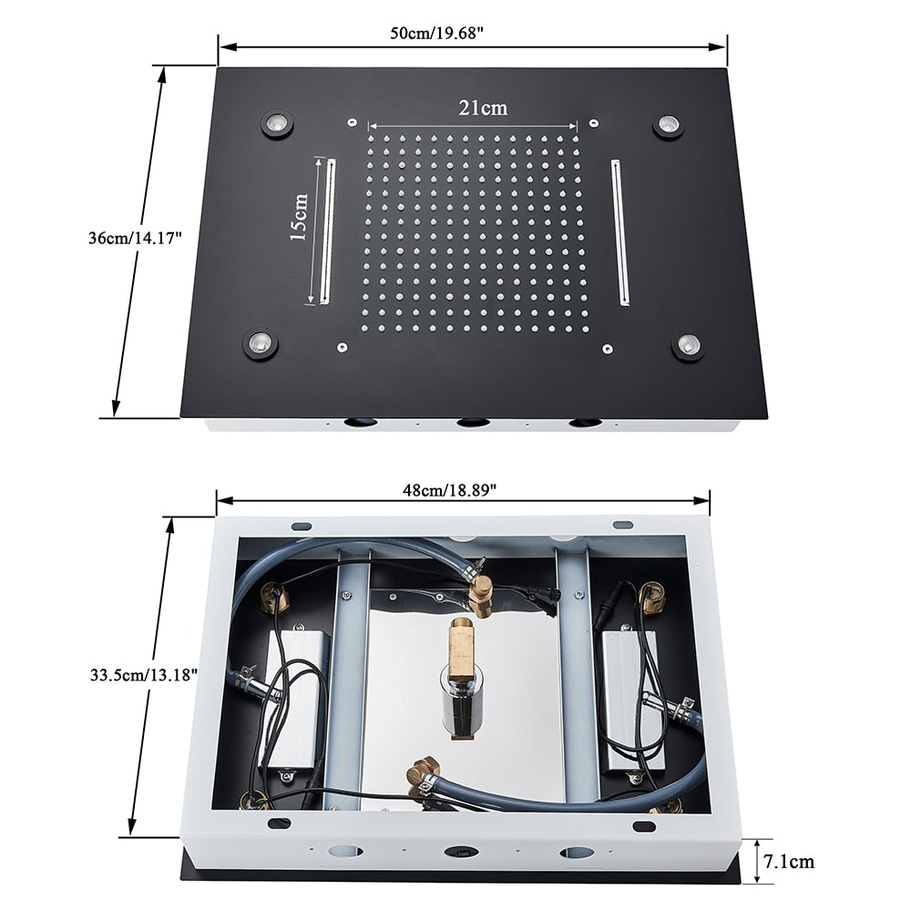 MAXODUZ Smart LED Ceiling Waterfall Shower Mixer