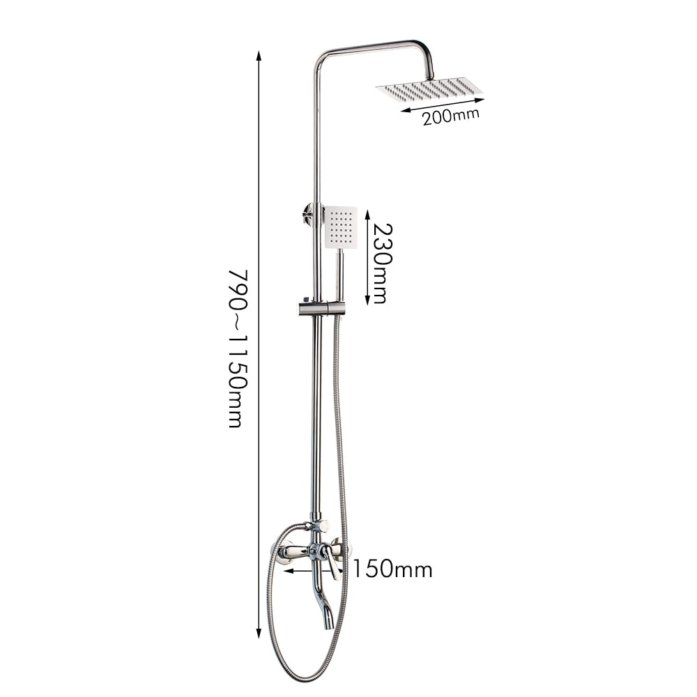 LANCOR Chrome Rainfall Shower Mixer